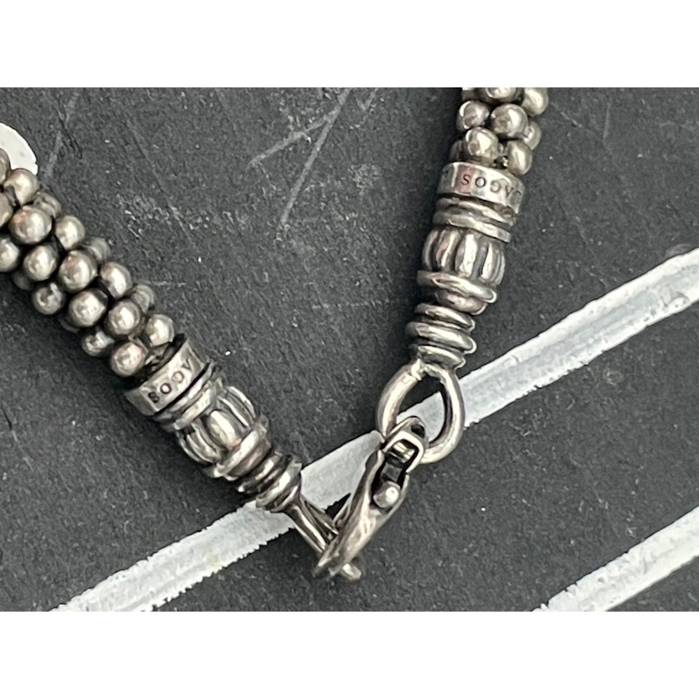 Lagos Signature Caviar Sterling Silver Beaded Necklace 18" 5mm 52g - Picture 6 of 10